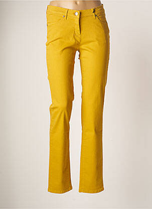 Pantalon slim broderie rivets taille normale jaune TONI femme