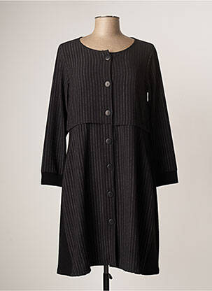 Robe mi-longue manches longues manches longues noir G!OZE femme