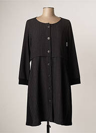 Robe mi-longue manches longues manches longues noir G!OZE femme