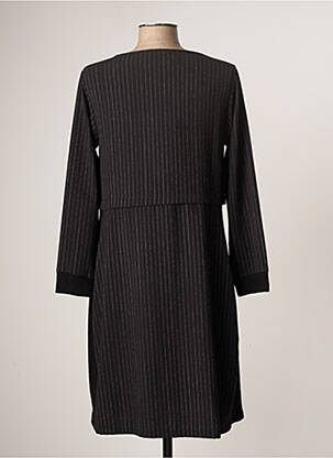 Robe mi-longue manches longues manches longues noir G!OZE femme