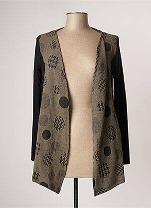 Gilet manches longues col châle beige G!OZE femme