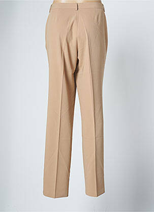 Pantalon droit fermeture zippée sous rabat boutonné taille normale beige KLEYMAC femme