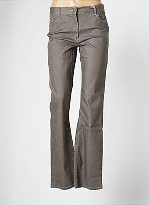 Pantalon slim broderie rivets taille normale marron JENSEN femme