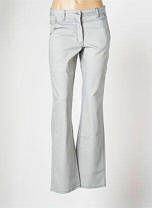 Pantalon droit fermeture zippée sous rabat boutonné taille normale gris JENSEN femme