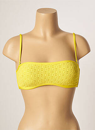 Haut de maillot de bain stretch haut bandeau jaune ANDRES SARDA femme