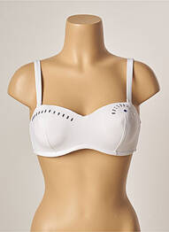 Haut de maillot de bain stretch haut bandeau blanc HATEIA femme