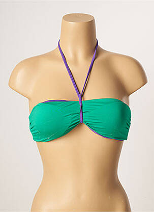 Haut de maillot de bain stretch haut soutien-gorge moulé vert DIVE D'ESTATE femme