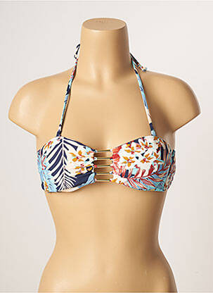 Haut de maillot de bain stretch haut soutien-gorge avec mousse de rembourrage amovible bleu SKINY femme