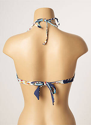 Haut de maillot de bain stretch haut soutien-gorge avec mousse de rembourrage amovible bleu SKINY femme