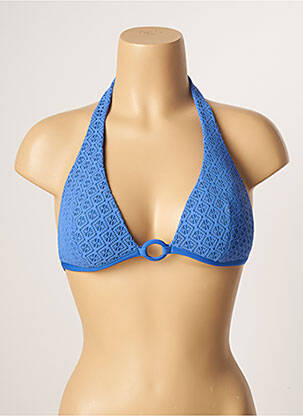 Haut de maillot de bain stretch haut soutien-gorge moulé bleu ANDRES SARDA femme