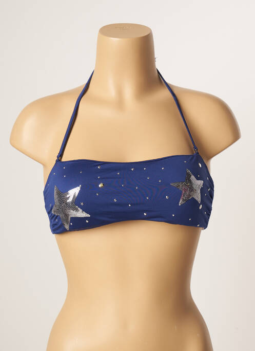 Haut de maillot de bain stretch haut soutien-gorge avec mousse de rembourrage amovible bleu EMERARA BY DD'E femme