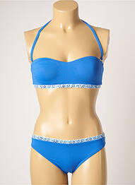 Maillot de bain 2 pièces stretch haut bandeau bleu DOMANI femme