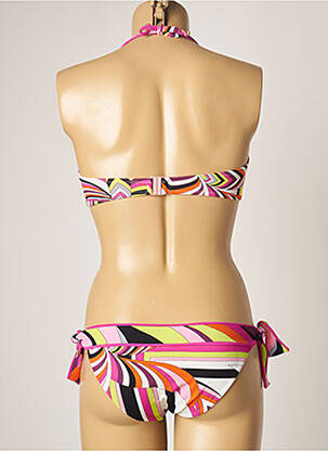 Maillot de bain 2 pièces stretch haut bandeau rose DOMANI femme