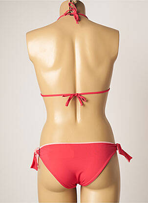 Maillot de bain 2 pièces stretch haut triangles rose DOMANI femme