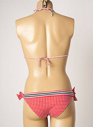 Maillot de bain 2 pièces stretch haut triangles rouge DOMANI femme