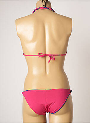 Maillot de bain 2 pièces stretch haut triangles rose DOMANI femme
