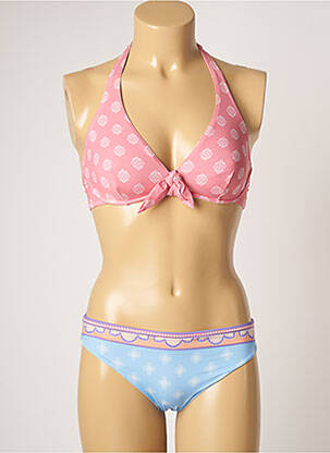 Maillot de bain 2 pièces stretch rose DOMANI femme