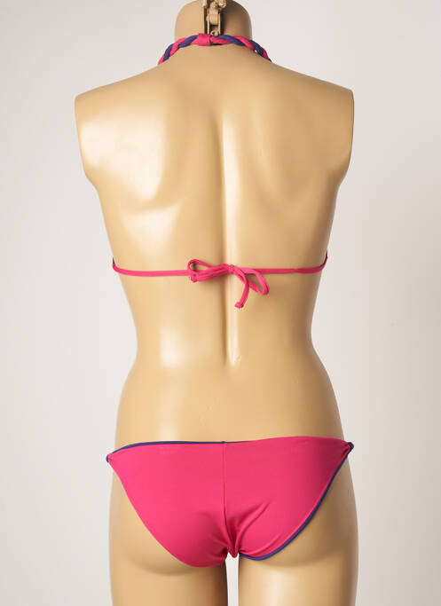 Maillot de bain 2 pièces stretch haut triangles rose DOMANI femme