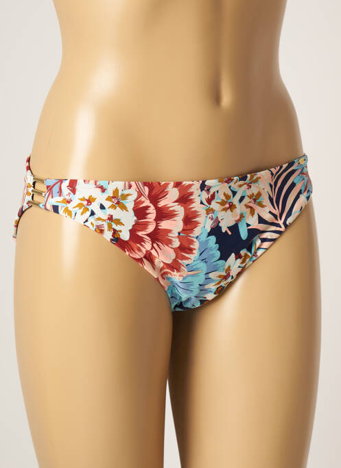 Bas de maillot de bain imprimé fleurs culotte bleu SKINY femme