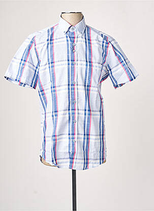 Chemise manches courtes imprimé carreaux bleu DARIO BELTRAN homme