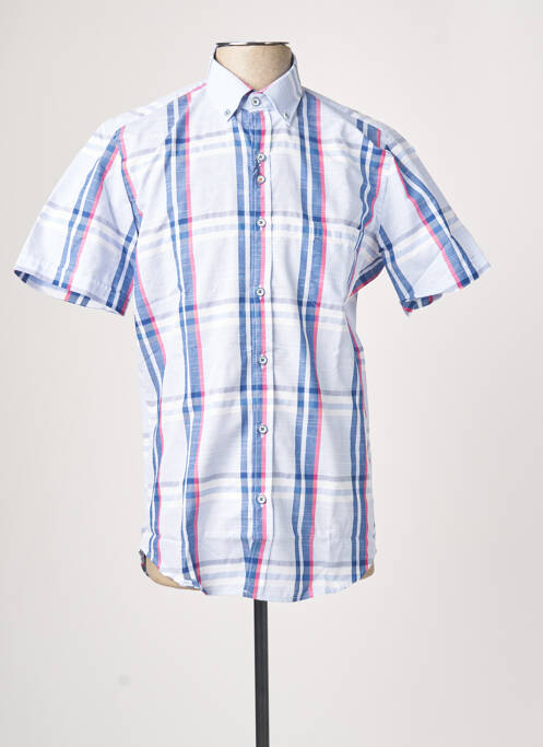Chemise manches courtes imprimé carreaux bleu DARIO BELTRAN homme