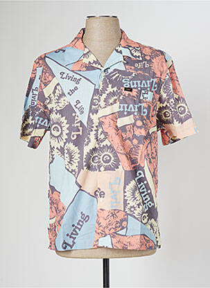 Chemise manches courtes col tailleur orange LEE homme