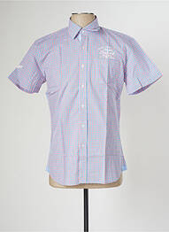 Chemise manches courtes imprimé carreaux bleu NEW ZEALAND AUCKLAND homme