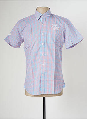 Chemise manches courtes coupe cintrée bleu NEW ZEALAND AUCKLAND homme