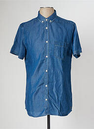 Chemise manches courtes coupe cintrée bleu MUSTANG homme