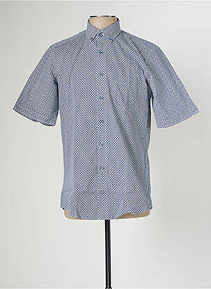 Chemise manches courtes coupe cintrée bleu REDMOND homme