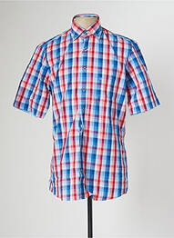 Chemise manches courtes imprimé carreaux bleu OLYMP homme