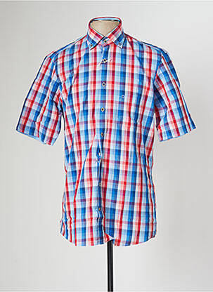 Chemise manches courtes coupe cintrée bleu OLYMP homme