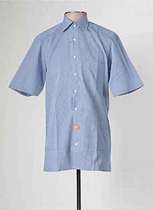 Chemise manches courtes coupe cintrée bleu OLYMP homme