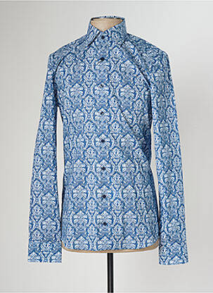 Chemise manches longues poignets boutonnés bleu OLYMP homme