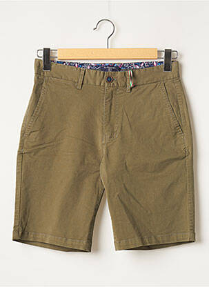 Bermuda tissage popeline taille normale vert LA SQUADRA homme