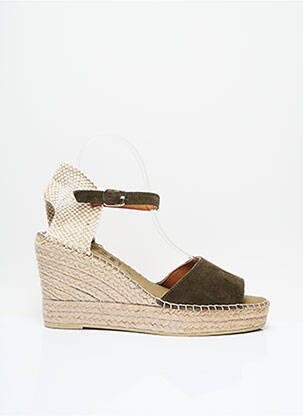 Espadrilles fermeture boucle(s) talon de 7 à 9cm vert LA MAISON DE L'ESPADRILLE femme