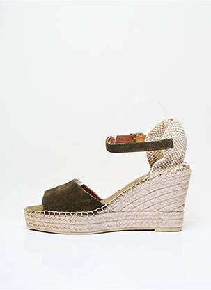 Espadrilles fermeture boucle(s) talon de 7 à 9cm vert LA MAISON DE L'ESPADRILLE femme
