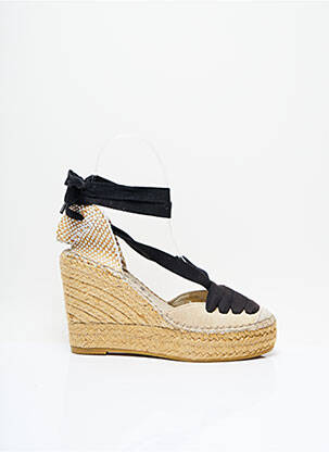 Espadrilles tissage toile talon de 7 à 9cm beige LA MAISON DE L'ESPADRILLE femme