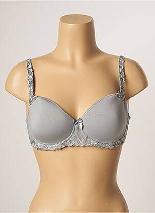 Soutien-gorge effet matière satinée haut soutien-gorge moulé gris SIMONE PERELE femme