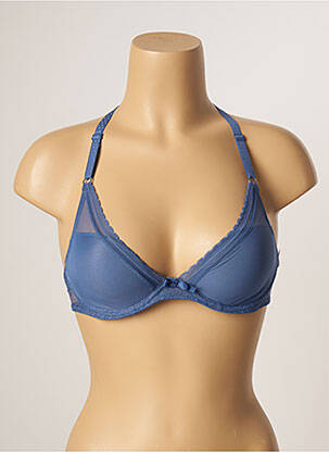 Soutien-gorge effet matière satinée haut soutien-gorge moulé bleu PASSIONATA femme