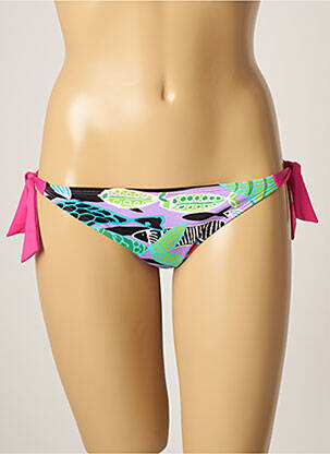 Bas de maillot de bain imprimé fantaisie bikini violet CHERRY BEACH femme