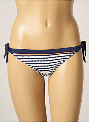 Bas de maillot de bain imprimé rayures bikini bleu CHERRY BEACH femme