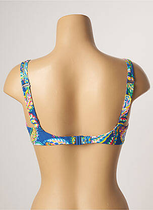 Haut de maillot de bain stretch haut soutien-gorge emboitant bleu BELCOR femme