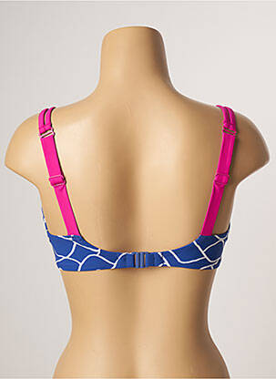 Haut de maillot de bain stretch haut soutien-gorge emboitant bleu BELCOR femme