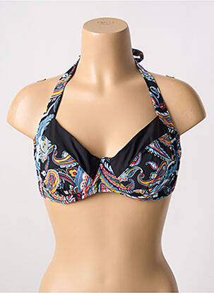 Haut de maillot de bain stretch haut soutien-gorge emboitant noir BELCOR femme