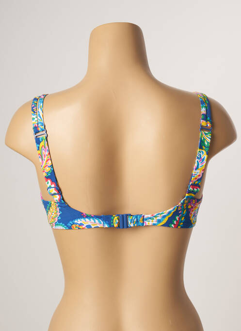 Haut de maillot de bain stretch haut soutien-gorge emboitant bleu BELCOR femme