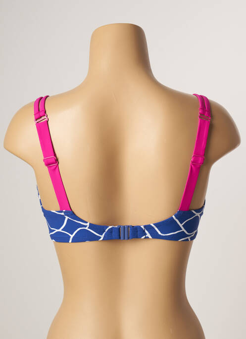 Haut de maillot de bain stretch haut soutien-gorge emboitant bleu BELCOR femme