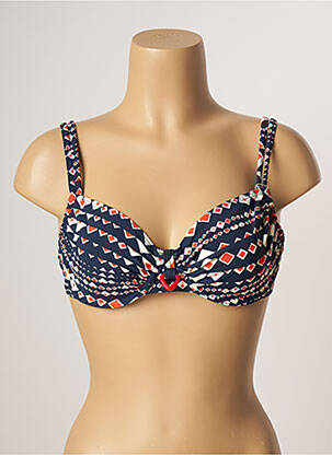 Haut de maillot de bain stretch haut soutien-gorge emboitant bleu BELCOR femme
