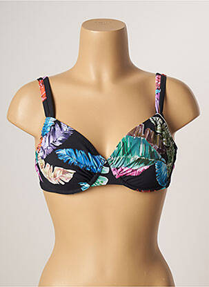 Haut de maillot de bain stretch haut soutien-gorge emboitant noir BELCOR femme