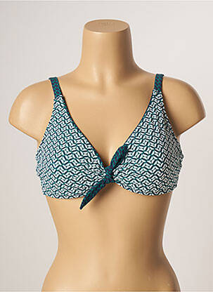 Haut de maillot de bain stretch haut soutien-gorge emboitant vert BELCOR femme